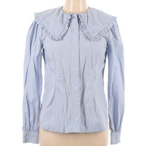 GANNI oversized collar button up blouse
